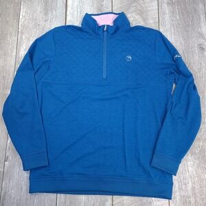 PUMA Mens Cloudspun Castle 1/4 Zip Pullover Arnold Palmer Size Medium Blue Top